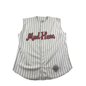 Toledo‎ Mud Hens Baseball Jersey Striped MiLB Sleeveless Vest White Men's Large